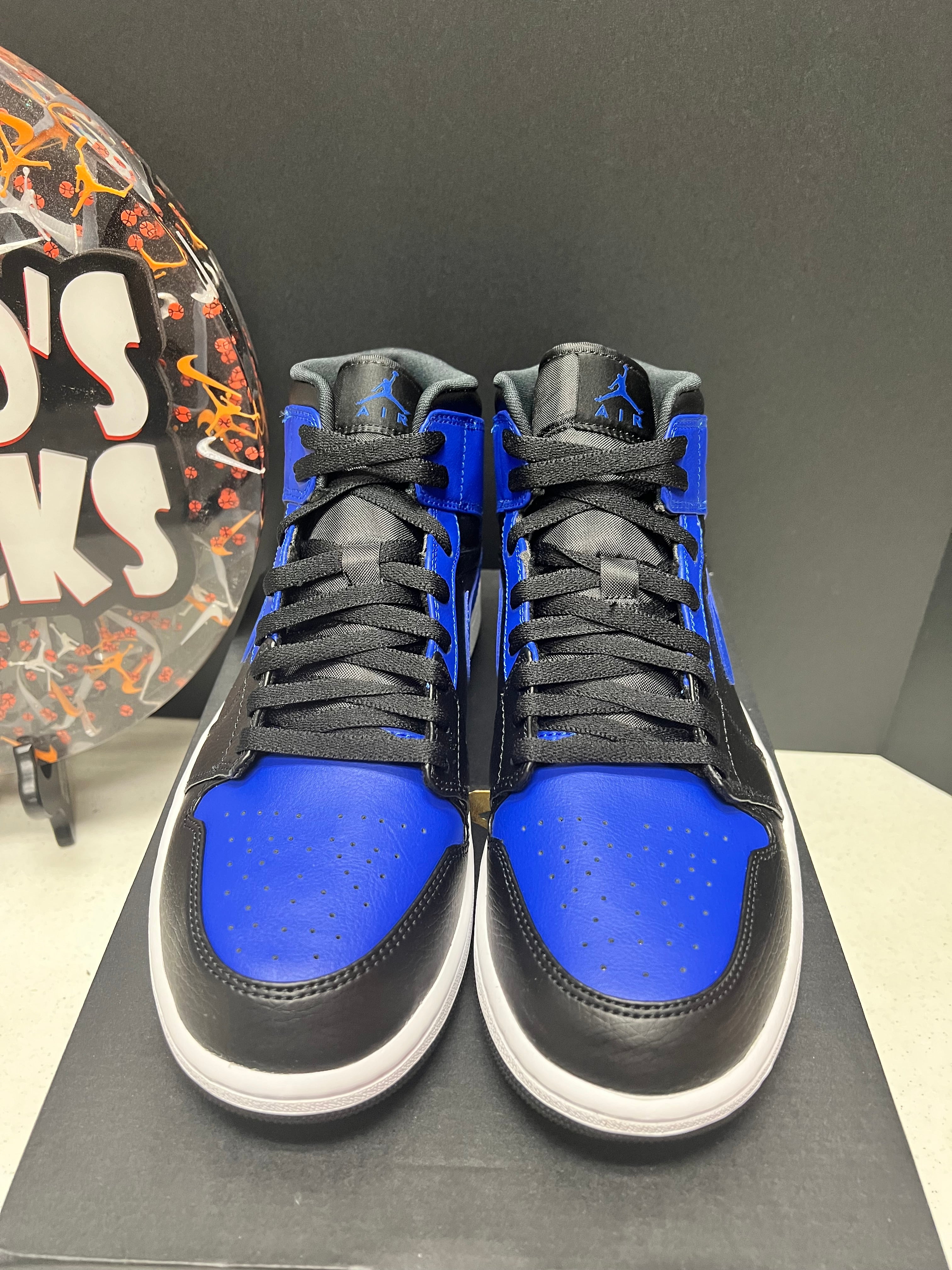 Jordan 1 Mid Hyper Royal Tumbled Leather