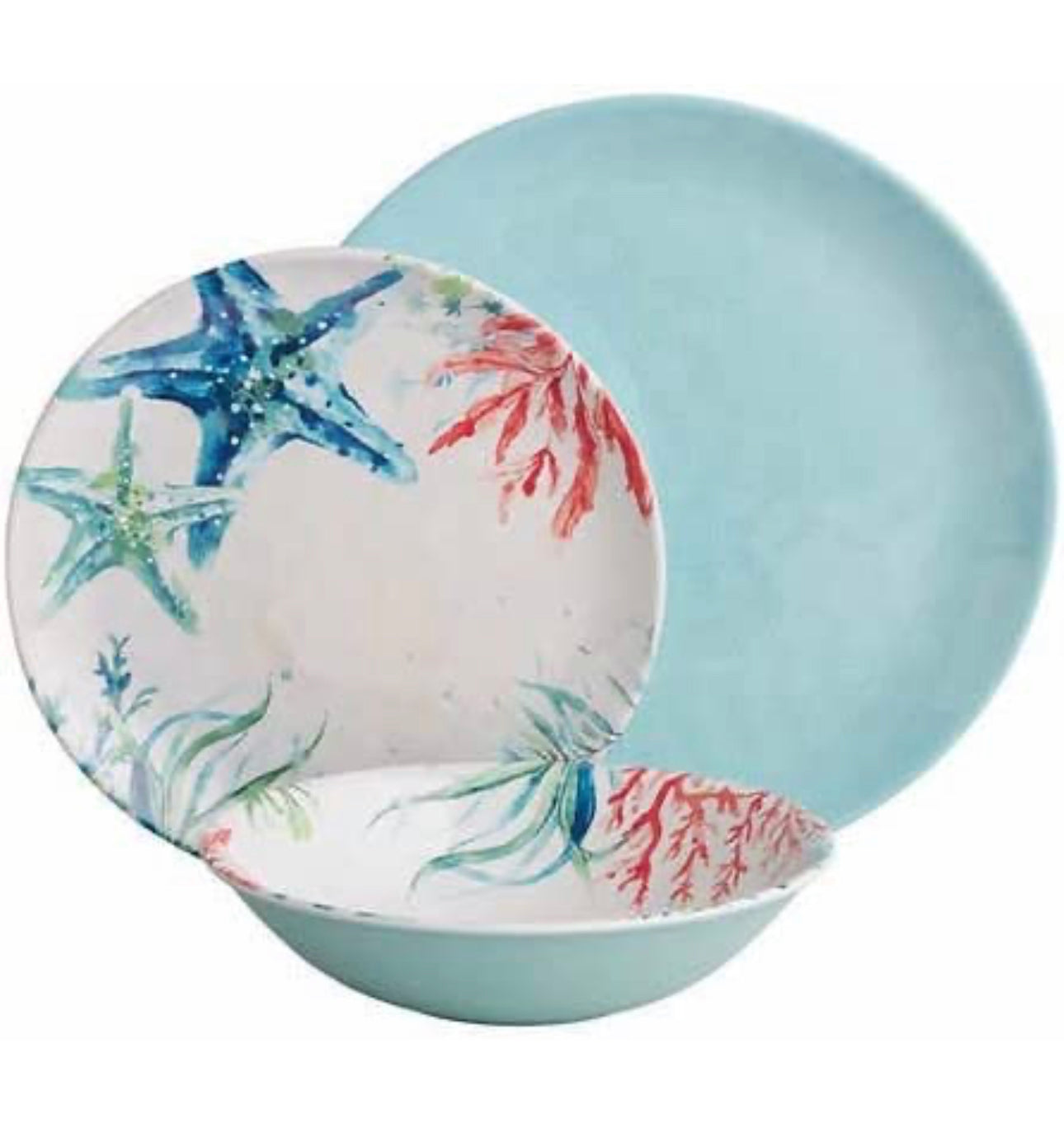 Melamine Sea Life 12-Piece Sealife Dinnerware Set – Kidd Connection