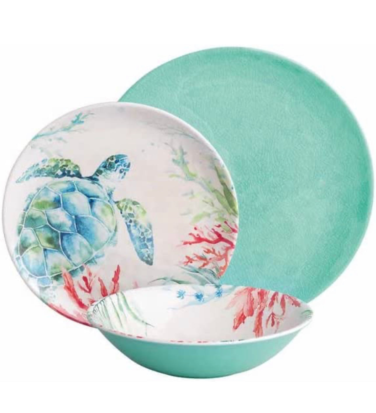 Melamine Sea Life 12-Piece Sealife Dinnerware Set – Kidd Connection